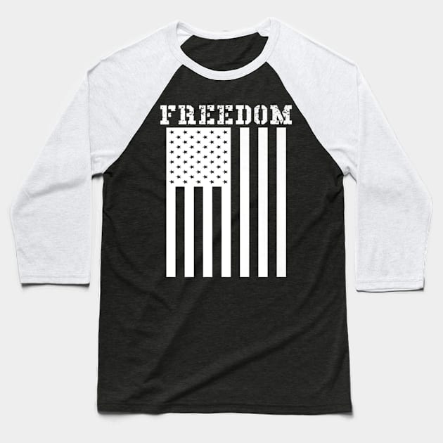 Freedom American Flag Graphic Patriotic Usa Pride Baseball T-Shirt by Macy XenomorphQueen